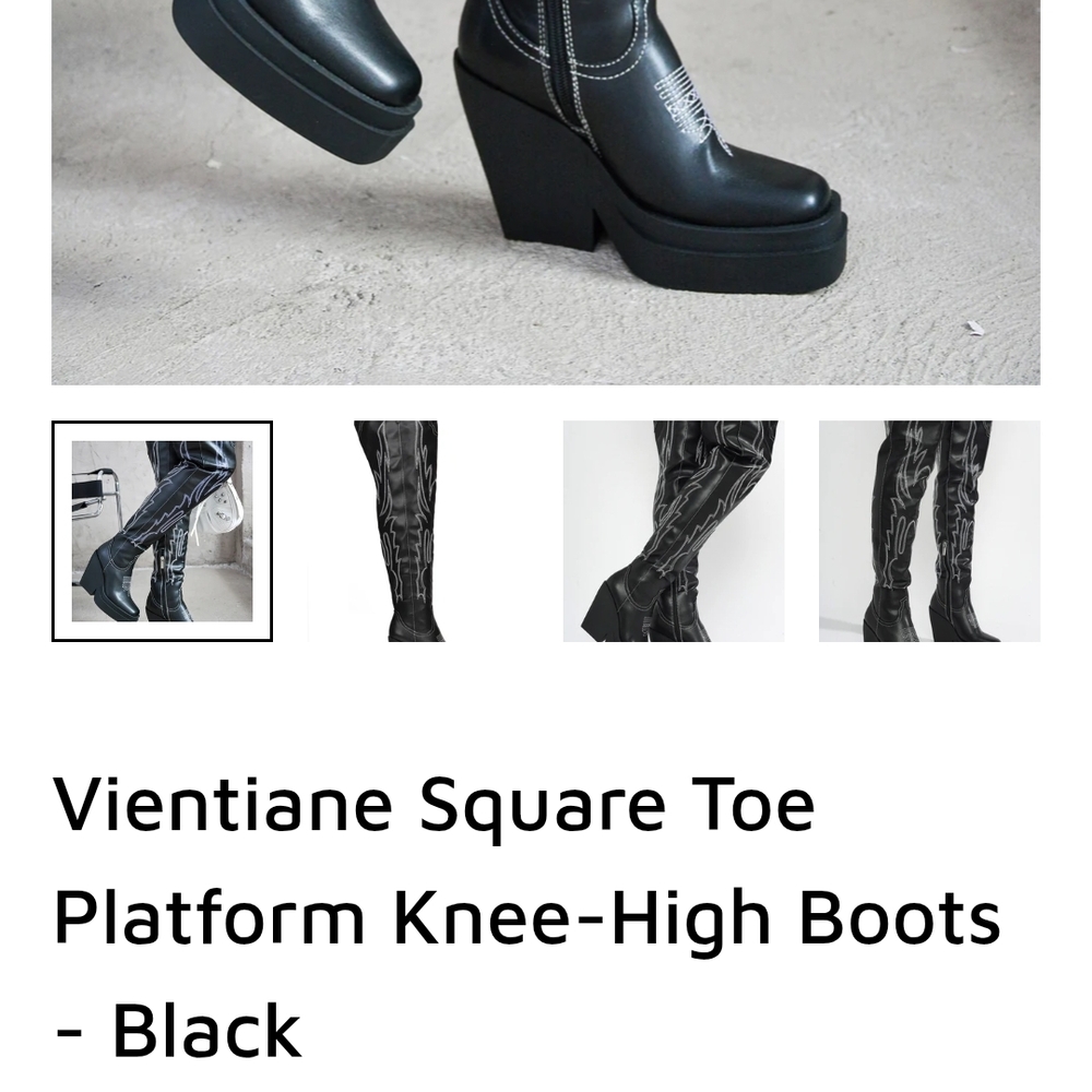 Cape Robbin Black Platform Knee-High Boots